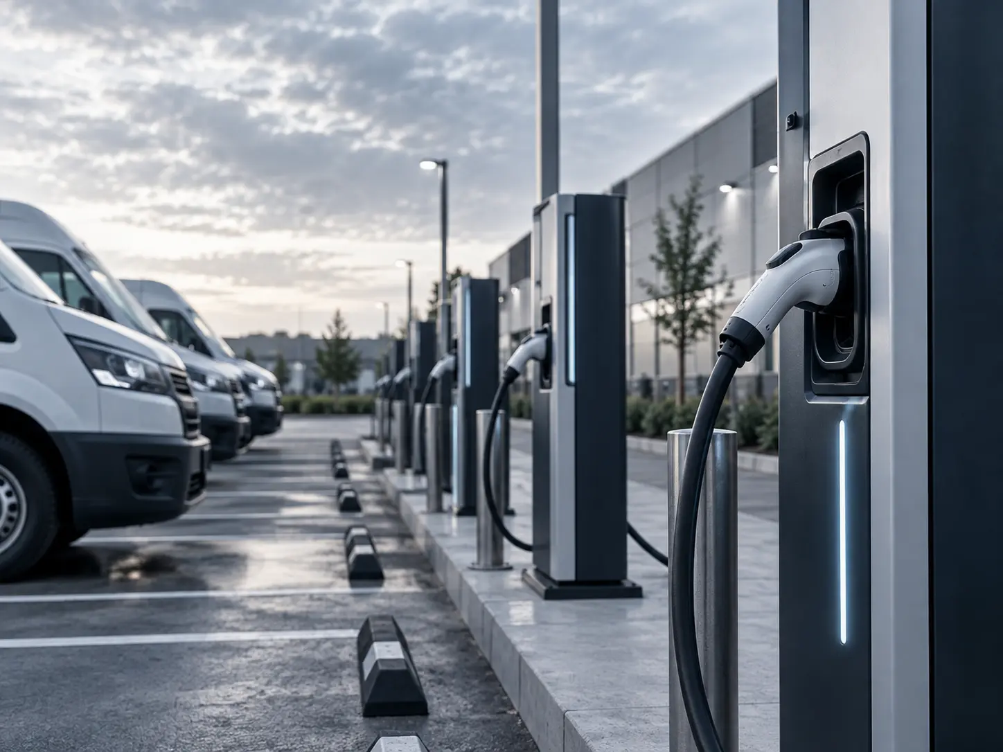 Illustrative commercial fleet electric vehicle charging stations