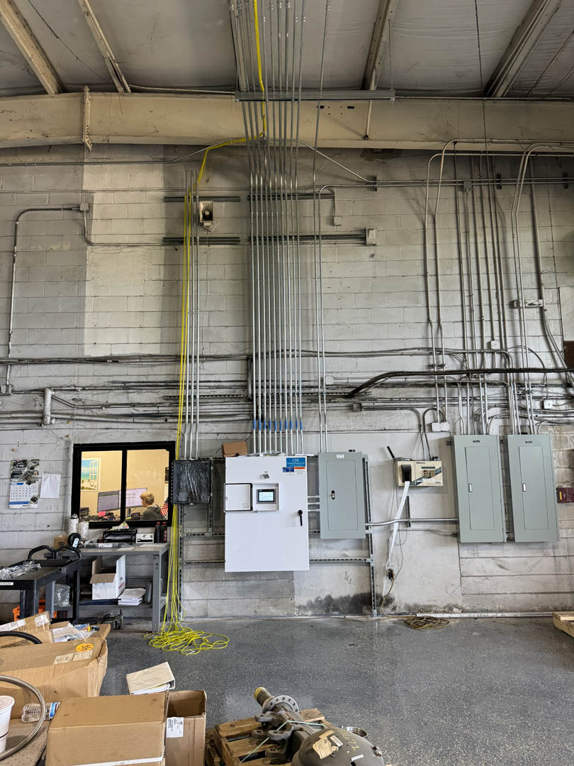 Wall-mounted electrical panels and conduit for methane detection equipment