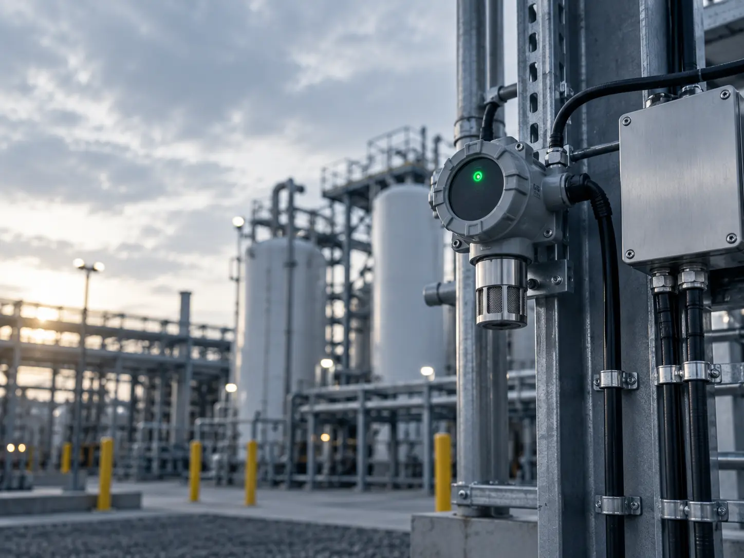 Illustrative methane detection sensor at an industrial facility